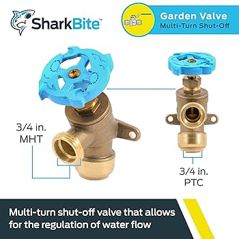 Ｇｏ-Ｐｈｉｓｈ　ｙaｋｐａｃ６０ｍ SharkBite 3/4 Inch x 3/4 Inch MHT Garden Valve, Multi Turn